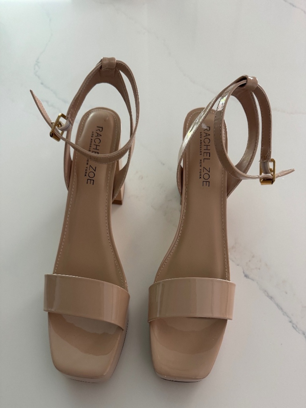 Rachel Zoe Nude Skin Tone Tan Platform Sandals size 8.5 worn once only